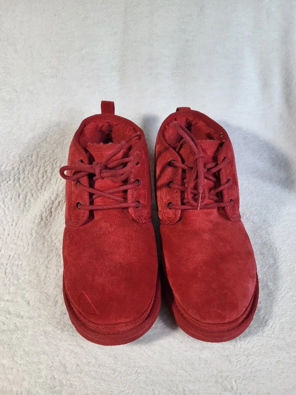 UGG NEUMEL Mid Top Casual Snow Boots Suede Red Fur Men's 11